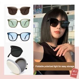 Fashionable New Folding Sunglasses Outdoor Unisex Portable Folding Glasses Travel Sunshade Glasses Anti Uv Summer Wild Colourful Glasses Cermin Black Eye