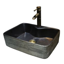 Simple Ceramics Bathroom Sink Homestay Hotel Washbasin For Bathroom Fixture Upscale Designer Household Countertop Basin