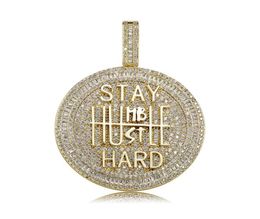 Hip hop Keep calm letter pendant necklaces for men women luxury designer mens bling diamond gold chain necklace Jewellery love gift4354621
