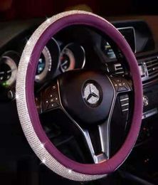 Full diamond steering wheel cover car diamondstudded steering wheel cover new grip cover personality unisex steering 033970775