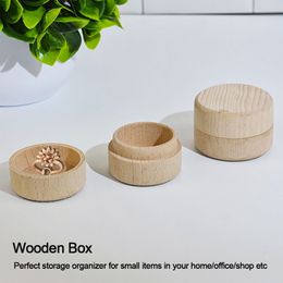 Handmade Wooden Storage Box Round Wooden Box Jewelry Box Beads Container Jewelry Organizer Case Card Keeper Home Decoration