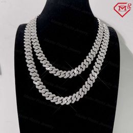Stock Classic Cuban Link Chain Hiphop 15mm 18mm 925 Silver Iced Out Moissanite Cuban Link Chain