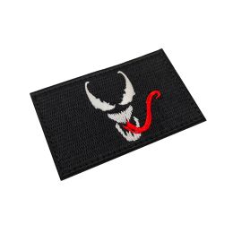 New Design Venom Skull Embroidered Patches For Tactical Army Outdoort Bags Sticker Applque Full embroidery