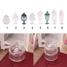 1/12 Scale Dollhouse Candy Jar Gift with Lid Doll Accessories Mini Cookies Case Scene Model DIY Miniature Sugar Box