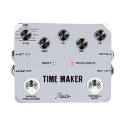 Rowin LTD-02 Guitar Time Maker Pedal Ultra Delay Effect Pedals For Electric Guitars 11 Types Delay True Bypass Full Metal Case