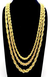 Rope Chain Necklace 18k Yellow Gold Filled ed Knot Chain 3mm5mm7mm Wide6443082