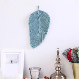 Tapestries Woven Feather Tapestry Soft Fine Workmanship Cotton Macrame Wall Hanging Boho Chic Nordic Leaf Handmade Home Decoration