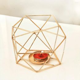 Candle Holders 3D Irregular Geometric Iron Art Wire Holder Simple Romantic Style Wedding Desktop Home Decoration