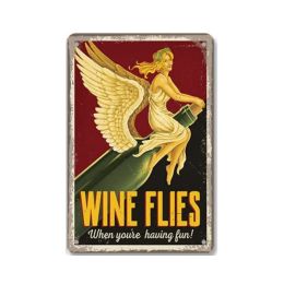 Red Wine Poster Metal Plate Vintage Women Martini Vino Metal Tin Signs Wall Decor for dining Room 8 X 12 Inch