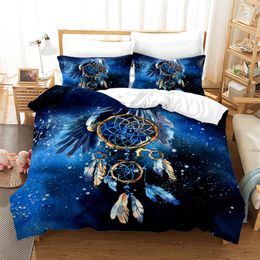 Dreamcatcher Bohemia Mandala Feathers Bedding Set Boys Girls Twin Queen Size Duvet Cover Pillowcase Bed Kids Adult