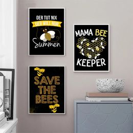 Lovely Happy Animal Bee and Wasp Fun Funny Gift Be Honey Canvas Painting and Prints Wall Art Picture for Bedroom Home Deco