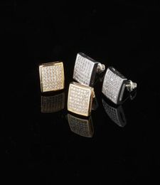 Luxury Designer Men Stud Earrings Hip Hop Fashion Man Earring Women Ear Ring Mens Diamond Earings Zircon Earing Bling Rapper Squar8632039