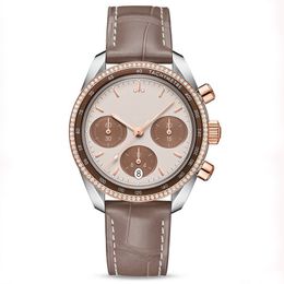 Mulheres de 38 mm assistem com funções completas de cronógrafo Stop Second Hands Men Mens Luxo Relógio Esportes Mestre RESPONSELHO QUERZ OROIOGIO MONTRE DE LUXE REWATCHES