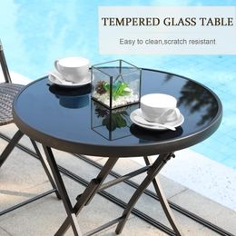 NATURAL EXPRESSIONS 3 Pieces Outdoor Patio Bistro Set, Wicker Patio Furniture Sets with Folding Patio Round Table and Chairs