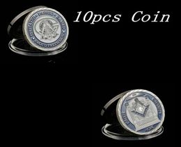 10pcs mason Masonic Lodge Masonic Craft Symbols Token Silver Plated Collectible Coin Gift Creative2745567