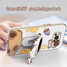 Cheering astronauts Plating Phone Holder Case For Xiaomi Poco M5 M4 Pro F5 F4 F4 GT X4 F3 X4 GT X3 M3 X3 NFC X3 Pro C40 Cover