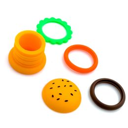 Hamburger Shape Silicone Jar 5ML Portable Oil Box Silicone Container Storage Box