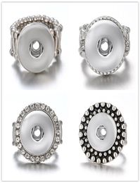 Newest 10pcslot Snap band Ring jewelry fit 18mm Ginger Metal Silver Button Adjustable5981902