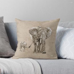 Pillow Swirly Elephant Family Throw Custom Rectangular Cover Sofa