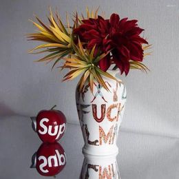 Vases INS Style Ceramic Stylish Alphabet Dirty Words Vase Super Cool Flower Pot Home Decoration Trendy Decorations