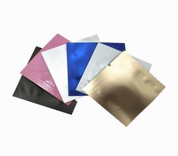 200Pcslot Mini Colourful Open Top Pure Aluminium Foil Packaging Bag Heat Seal Flat Mylar Foil Candy Small Crafts Storage Pouches 211010121