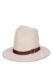 2021 New Panama Hat Summer Sun Hats for Women Man Beach Straw Hat for Men UV Protection Cap chapeau femme80826509323600