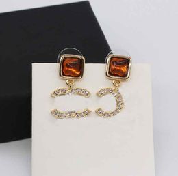 Luxury quality charm drop earring with diamond and red Colour desinger Jewellery in 18k gold plated have stamp box PS7720B