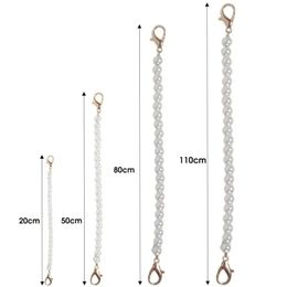 Portable Hanging Jewelry Phone Crossbody Chain Temperament Pearl Neck Chain Phone Pendant Anti-lost Wrist Strap with Patch
