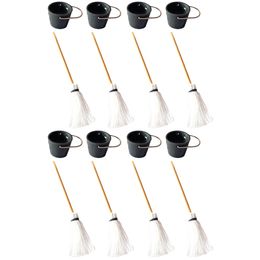 8 Sets of Mini Mop Bucket Models Mini Cleaning Tools Miniature Mop Bucket Models