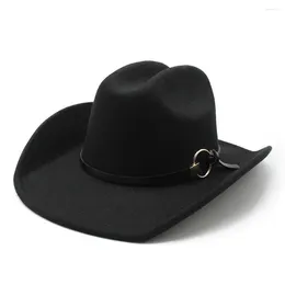 Berets Four Seasons Cowboy Hats для женщин и мужчин Woolen 57-58 см. Металлическое кольцо