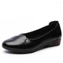 Casual Shoes 2024 Women's Ballet Flats Slip-On Office And Professional Platform Light Heel Solid Color Oxford