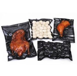 Black Transparent Vacuum Food Packaging Bags Sealed Plastic Nylon Compression Clear for Dried Fruit Candy7889111