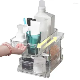 Storage Bags Bathroom Countertop Organizer Pantry Pull Out Shelf Holder Clear 2 Tier Drawer For Cosmetics Jewelry Spice Bottles