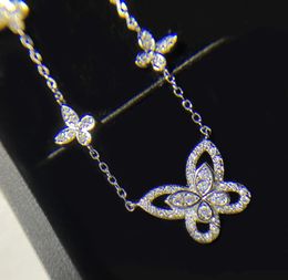 Choucong Brand 5 Butterfly Pendant Luxury Jewellery 925 Sterling Silver Pave White Sapphire CZ Diamond Gemstones Eternity Women Wedd5727371