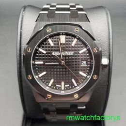 Famous AP Wrist Watch Royal Oak Series 77350CE Black Ceramic Back Transparent Womens Fashion Leisure Business Sports Machinery Watch