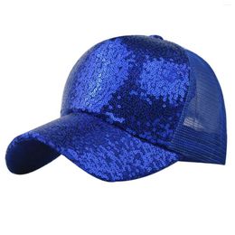 Wide Brim Hats P6 Hat Unisex Fashion Sequin Mesh Cap Breathable Color-Changing Sunshade With Net " Plain Baseball For Women