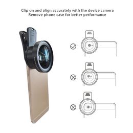 Anjielosmart 2 In 1 Professional HD Phone Camera Macro Lens Universal Clip Telephone Camera Lens for Iphone Samsung Smartphone