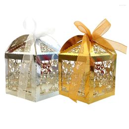 Gift Wrap 20/50Pcs Laser Cut Butterfly Candy Box Wedding Favour Packaging Boxes Sweet Bag With Ribbon Valentine's Day