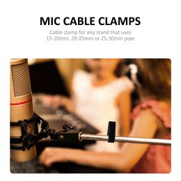 10Pcs Plastic Black Microphone Clip Boompole Cable Organiser Clamp Storage Stand Clamps Cord Flexible Mic Cable Clamps Clips