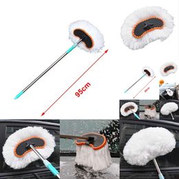 Wholesale Telescoping Long Handle Mop Car Body Wipe Wheel Glass Brush Milk Silk Duster Beauty Cleaning Tools