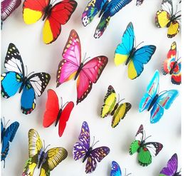 Various Colours Butterfly Fridge Magnet Sticker Refrigerator Magnets 120PCSpackage Decals for fridge kitchen room living room Home6494325