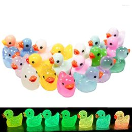 Garden Decorations Mini Glowing Ducks 20pcs Miniature Figurines Ornament Landscape Decoration With Attractive Lighting For Balcony Bedroom