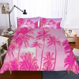 Bedding Sets Ocean Set Coast Beach Duvet Cover Blue Palm Tree Bed Kids Teen Shell Home Textiles Summer Bedspread Quilt