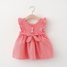 Baby Girls Dress Summer Sleeveless Lattice Dress Cotton born Baby Girls Dress Childrens Clothing Kids 240329