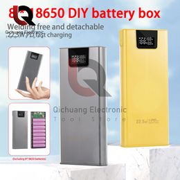 DIY 8x18650 Battery Case Quick Charge 22.5W Outer Metal shells Power Bank Shells Portable External Boxes without Battery