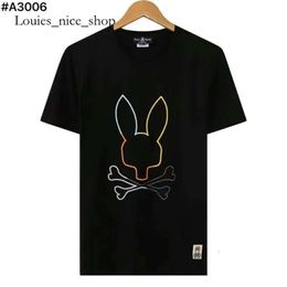 Physcho Bunny Rabbit Shirt Mens Homme Camisa Masculina Men Designer Chemise Homme Skull Rabbit Top Quality Crazy Short Sleeves Shirts Psychological Bunny 804