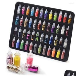 Decorações de arte na unha 48 garrafas lantejoulas misturadas pigmentos de pó de glitter 3d traquina fino flocos de manicure na058 entrega de gota de saúde b otkdu