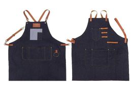 Salon Hair Cutting Apron Barber Sleeveless Denim Apron Hairdresser Hair Cutting Protection Tool Hairdresser Styling Cloth Tools8904615056