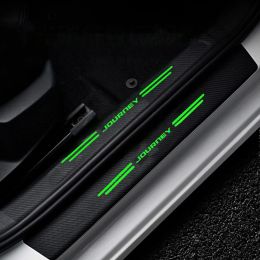 Luminous Car Door Threshold Sill Protective Plate Rear Trunk Bumper Sticker for Dodge JOURNEY Logo Calibre RAM DART Accessories