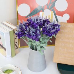 Decorative Flowers Simulation Lavender Artificial Bouquet 34cm Party Home Wedding Nordic Style Vase Garden Decoration DIY Pography Props